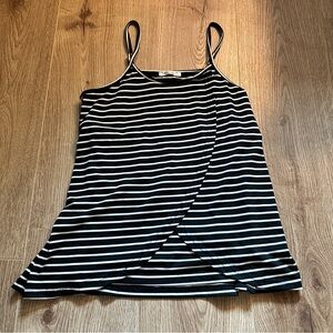 Women’s Postpartum Maternity Nursing Spaghetti Strap Stripe Tank Top Size Small